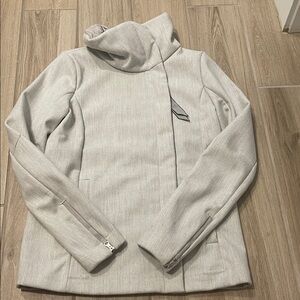 Lululemon Vintage Sweat Life Winter Tweed Wool Neutral Full Zip Coat Jacket Sz 4